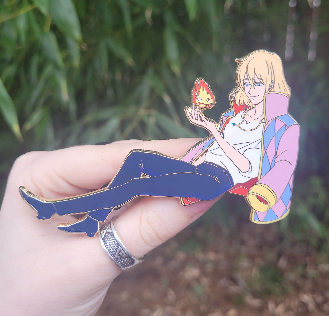 Fullbody Howl ( & Calcifer! ) Enamel Pin