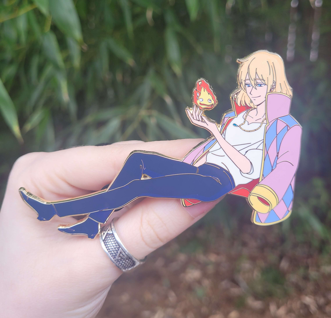 XL Howl & Calcifer Enamel Pin